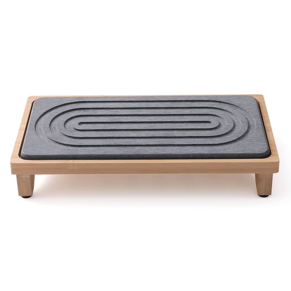 Diatomite Water Absorbing Stone Tableware Drying Tray Mat, 9.1" × 4.7" Bathroom Quick Dry Vanity Sink Caddy Bar Coaster