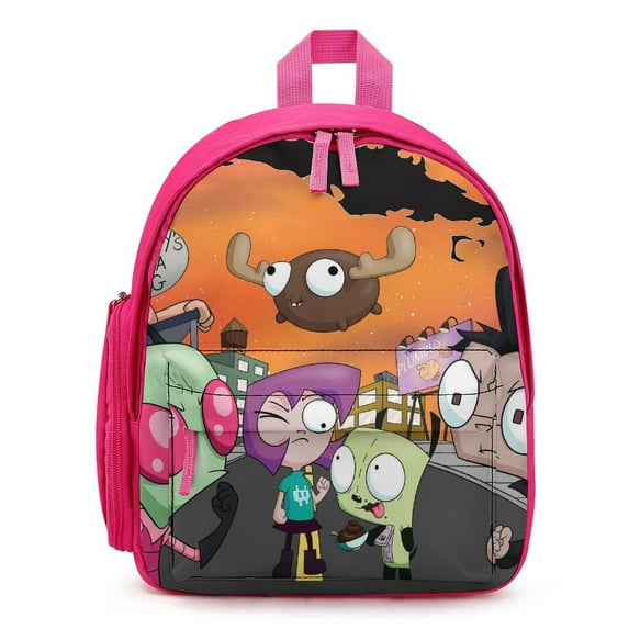 Dib Invader Zim Gaz Gir Schoolbag Backpack Lightweight Daypack Adjustable Satchel Bookbag Shoulders Rucksack Travel Bag
