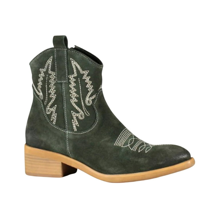 Diba True Women s Get Crackin Western Booties Snip Toe Olive 8 M US