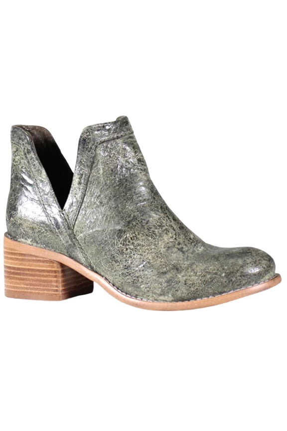 True Women's Work Nerd Booties Round Toe Olive 8 1/2 M