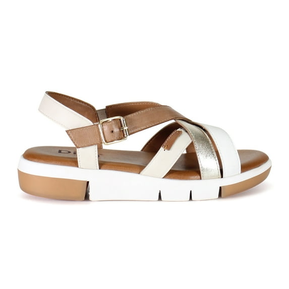 Diba True Womens Dar Ling Metallic Strappy Wedge Casual Shoes