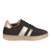 Diba True Women's Jon Qwill Suede Gum Sole Sneaker DarkBrown/Gold, 6/37EU