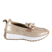 Diba True Women's Kind Words Leather & Suede Sneaker Loafers Gold, 6/37EU