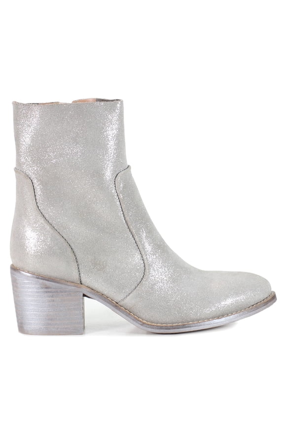 True Womens Majestic Metallic Zippered Round Toe Ankle Boots