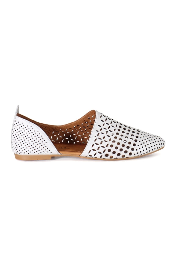 True Womens Papy Russ D'orsay Cut Out Flats Casual Shoes