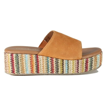 Diba True Womens Rock Steady Raffia Slide Wedge  Casual Shoes