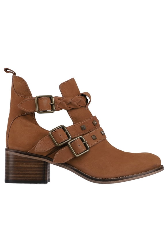 True Womens West Valley Studded Braided Cowboy  Ankle Boots