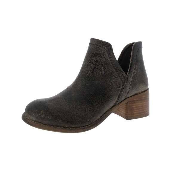 Diba True Womens Work Nerd Distressed Leather Ankle Boots