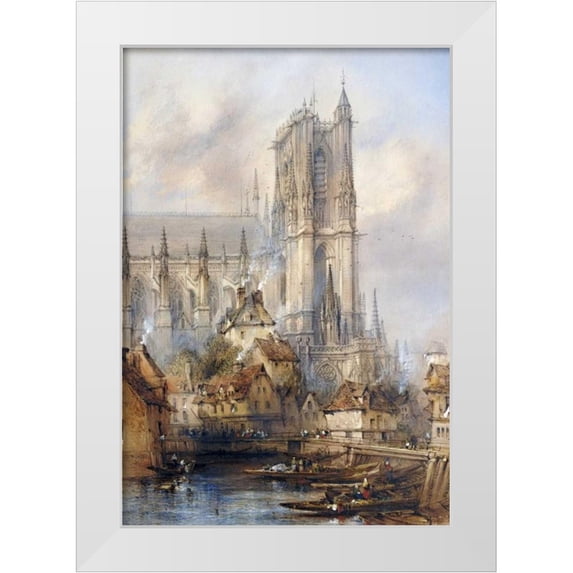 Dibdin, Thomas Colman 11x14 White Modern Wood Framed Museum Art Print Titled - Amiens Cathedral