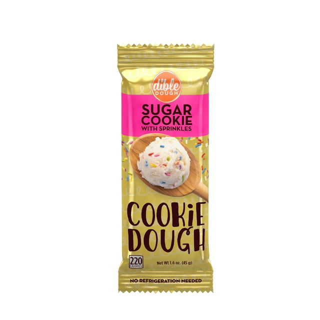 Dible Dough Sugar Cookie with Sprinkles Edible Cookie Dough Bar, EggFree Snacks