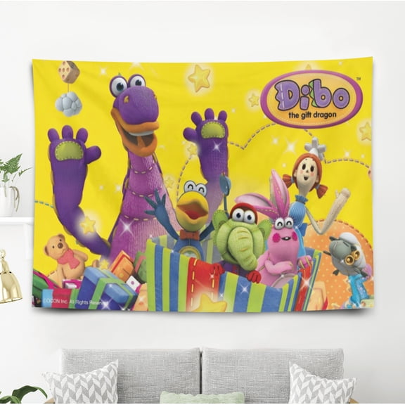 Dibo the gift dragon Tapestry Gift Wall Hanging Backdrop for Room Bedroom Girls Fans Background Banner Party Birthday Supplies Decor
