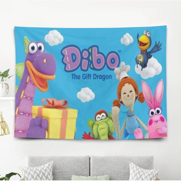 Dibo the gift dragon Tapestry Gift Wall Hanging Backdrop for Room Bedroom Girls Fans Background Banner Party Birthday Supplies Decor