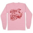thumbnail image 1 of Dibs On The Cowboy Long Sleeve Shirt Unisex Medium Pink, 1 of 5