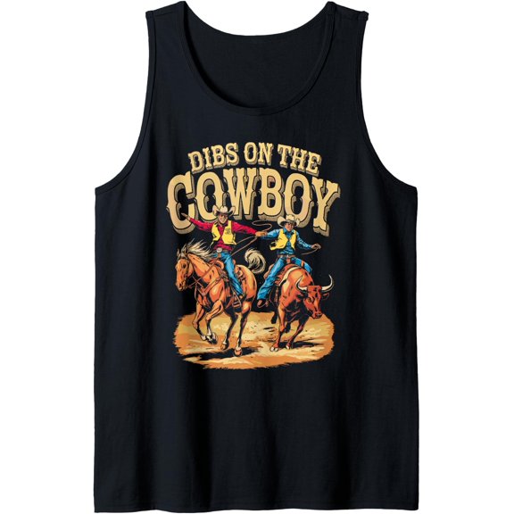 Dibs On The Cowboy Rodeo Ranch Girlfriend Wife Lipstick Tank Top Size S-3XL