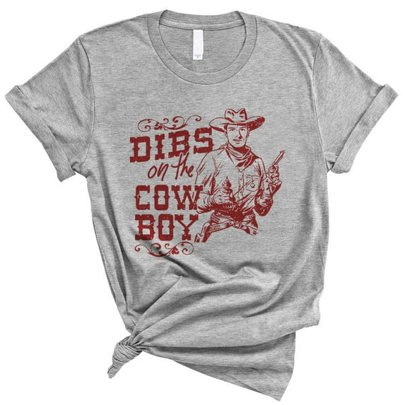 Dibs On The Cowboy Shirt Unisex 3X-Large Grey