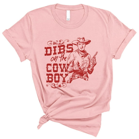 Dibs On The Cowboy Shirt Unisex Large Pink