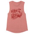thumbnail image 1 of Dibs On The Cowboy Women's Muscle Tank Small Desert Pink, 1 of 5