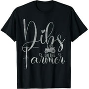 Dibs On The Farmer Tee For Farmer's Wife Coach T-Shirt Black X-Large