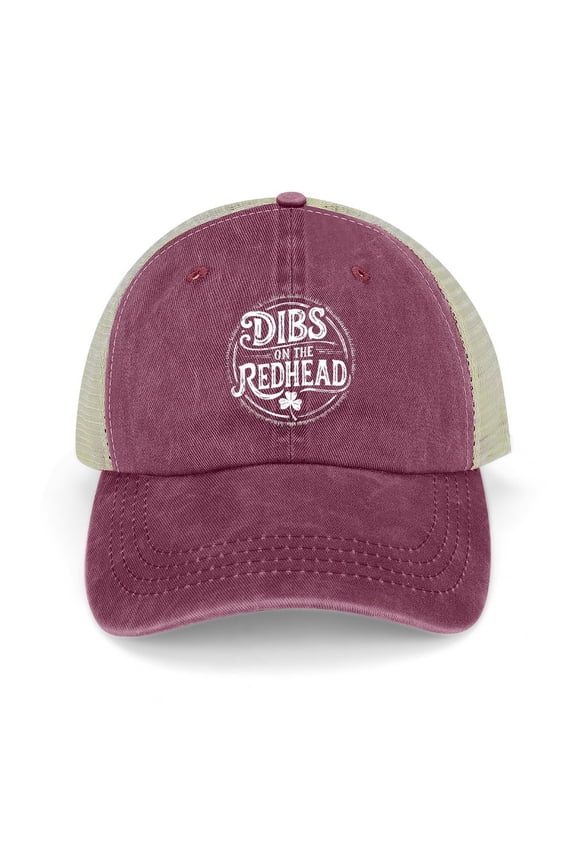 Dibs on The Redhead Wine Red Hat Adjustable Funny Fashion Unisex Baseball Cap for Men Women