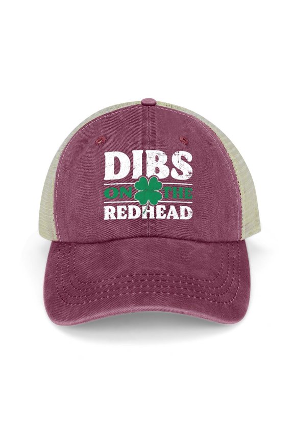 Dibs on The Redhead Wine Red Hat Adjustable Funny Fashion Unisex Baseball Cap for Men Women