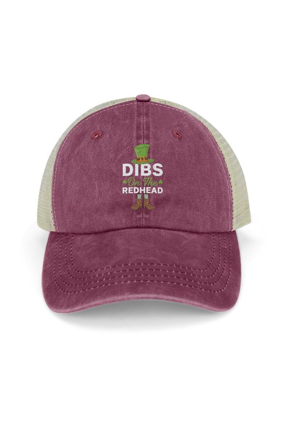 Dibs on The Redhead Wine Red Hat Adjustable Funny Fashion Unisex Baseball Cap for Men Women