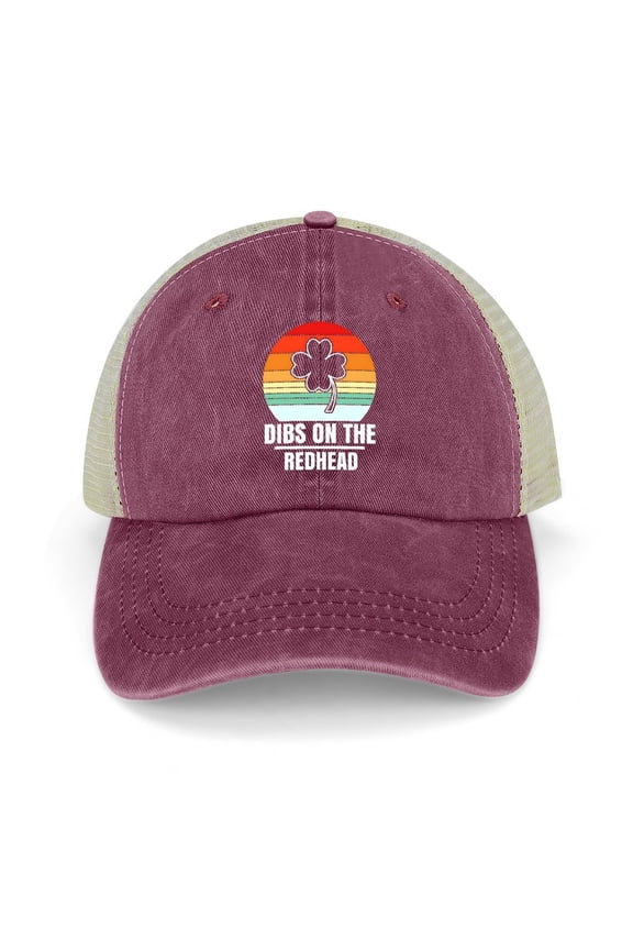 Dibs on The Redhead Wine Red Hat Adjustable Funny Fashion Unisex Baseball Cap for Men Women