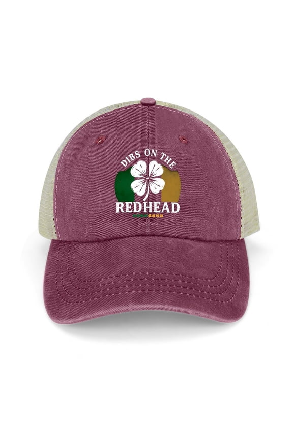 Dibs on The Redhead Wine Red Hat Adjustable Funny Fashion Unisex Baseball Cap for Men Women