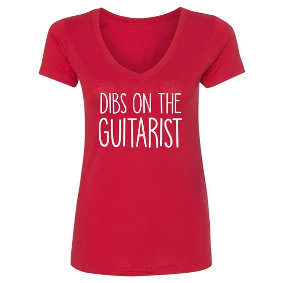 Dibs on the Guitarist Womens V-Neck T-Shirt