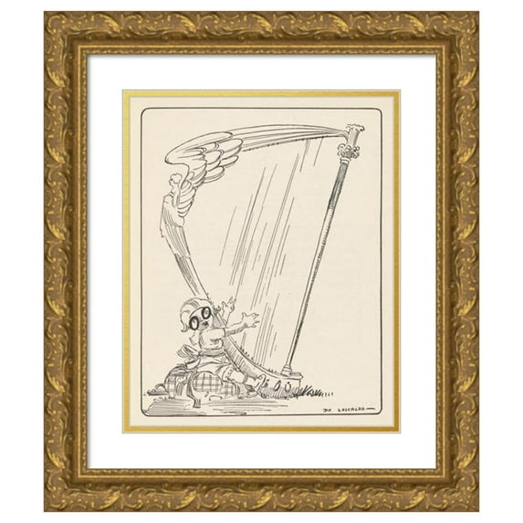 Dic Loscalzo 12x14 Gold Ornate Wood Frame and Double Matted Museum Art Print Titled - Music Rhymes Pl15 (1927)
