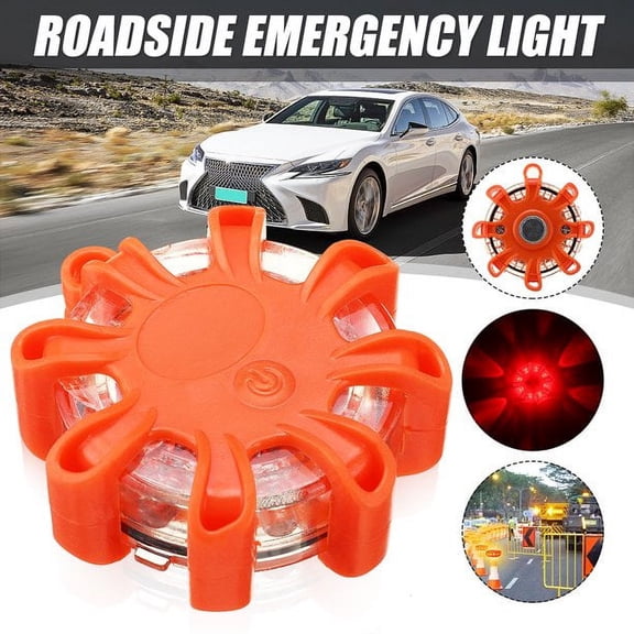 Dicasser 1/2/3/4Pcs 8LED Road Flares Emergency Disc Beacon Roadside Safety Light Warning Flashing