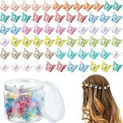 Dicasser 100 Pcs Butterfly Hair Clips Butterfly Clips for Hair Girls Butterfly Clips Mini Hair Clips Butterfly with Box Mini Butterfly Clips Cute Clips Jelly Hair Accessories for Women Clear Style