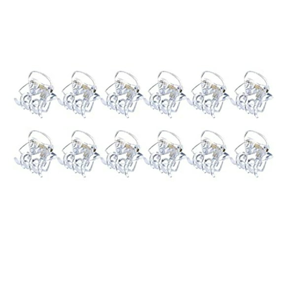 Dicasser 12 Pcs Small Mini Hair Claw Clips Hair Clamps for Women Girl's Hair Transparent White