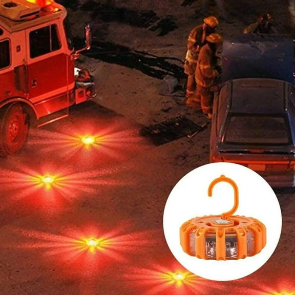 Dicasser 1Pcs Led Emergency Warning Light 12 LED Waterproof Road Emergency Light LED Flare Safety Lamp for Roadside Warning Magnet Flashing