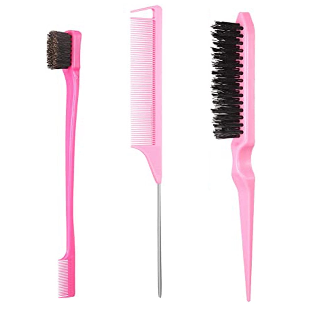 Detangler Brush & Wide Tooth Comb Gift Set - Ideal Gifts Under 10 Dollars for Womens Stocking Stuffers & Teenage Girls Gifts Ideas, Pink