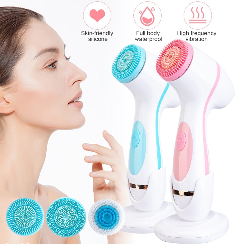 2x Facial Cleansing Brush Face Massager Skin Deep Clean Waterproof  Rechargeable