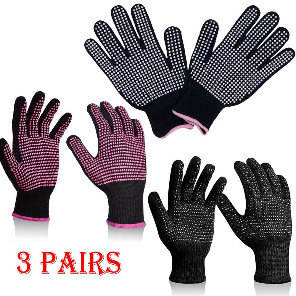 Teenitor Heat Resistant Glove With Silicone Bumps For Hair Iron Tool,  Professional Heat Gloves For Heat Press, Heat Protectant Gloves For Hair