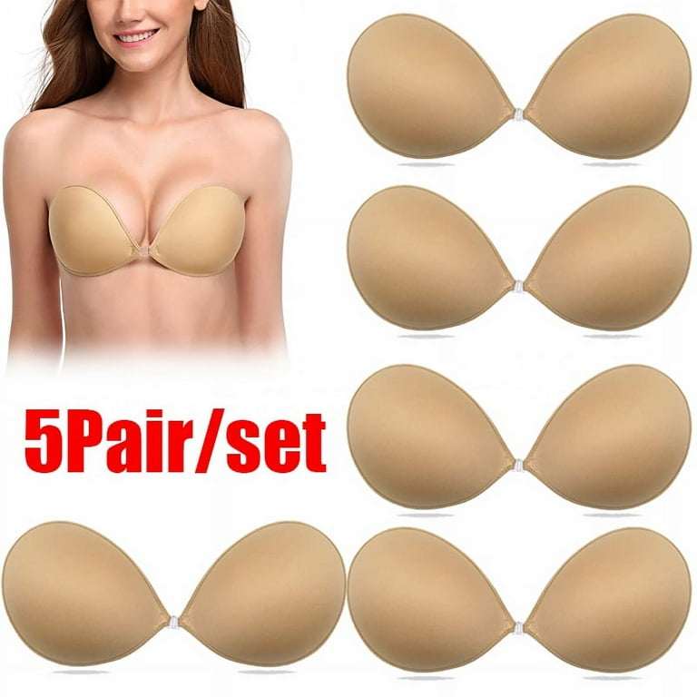 Dicasser 3 Pair Adhesive Bra Invisible Sticky Strapless Push up Backless  Reusable Silicone Covering Nipple Bras