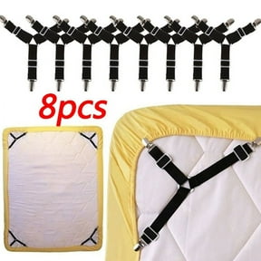 4 Pc Sheet Grippers Bed Elastic Straps Fasteners Clasp Suspender Clips ...