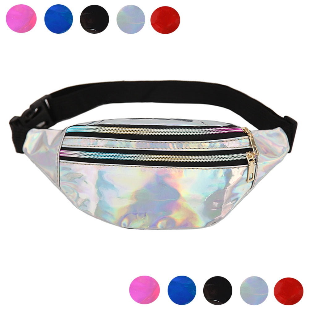 Dicasser Fanny Pack Waterproof Belt Bag Metallic Waist Bag for Women