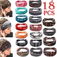 thumbnail image 1 of Dicasser Headbands for Women African Boho Wide Knotted Head Wraps Turbans, 18PCS, 1 of 10