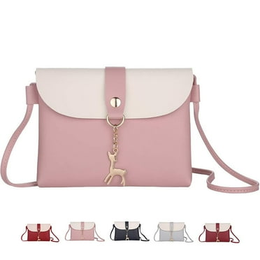 Dicasser PU Leather Shoulder Handbag Cross Body Purse for Teens Girls Small Cross Body Bag for Girls Pink