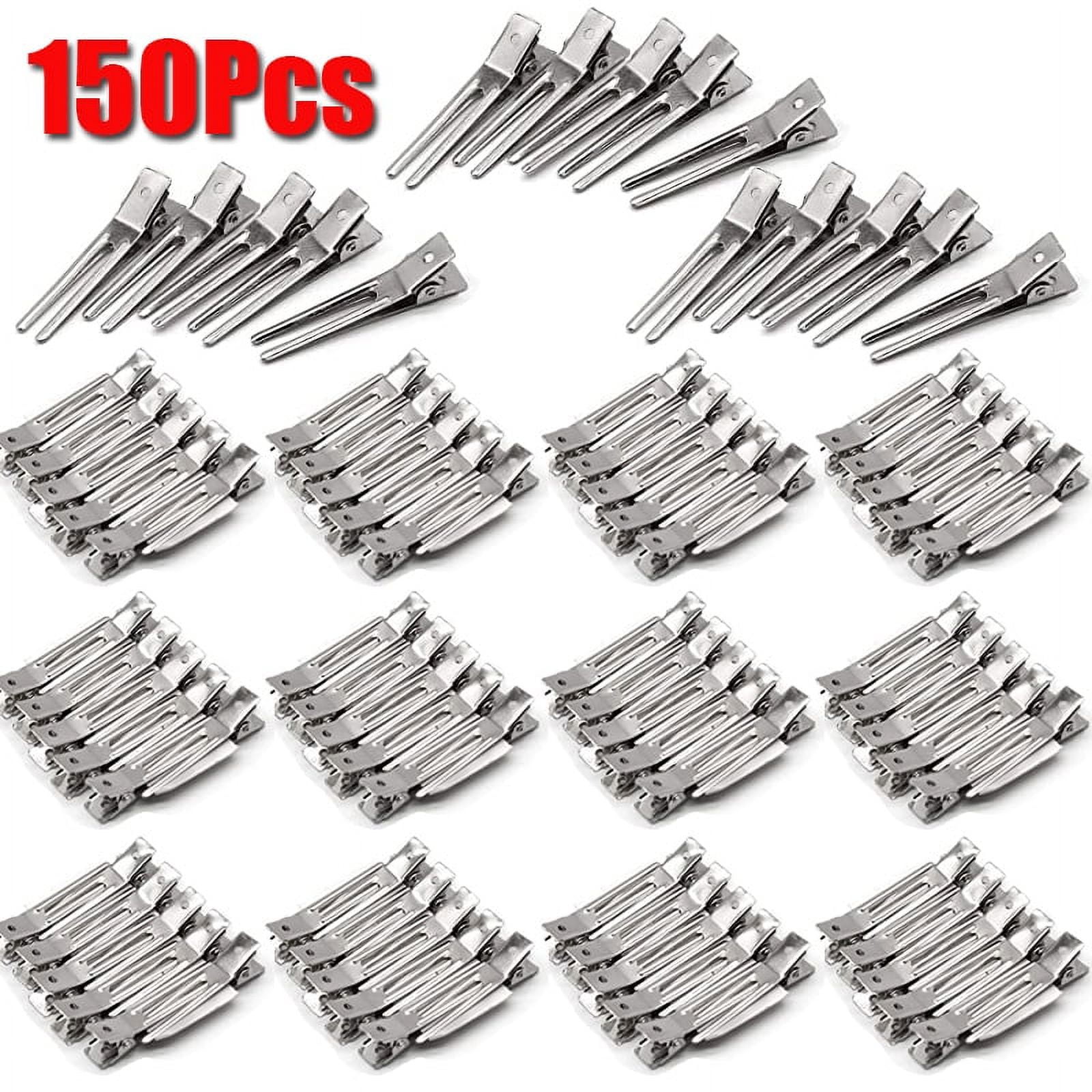 Mandala Crafts 50 Pcs Hairdressing Metal Double Prong Hair Clips for Styling Sectioning Setting