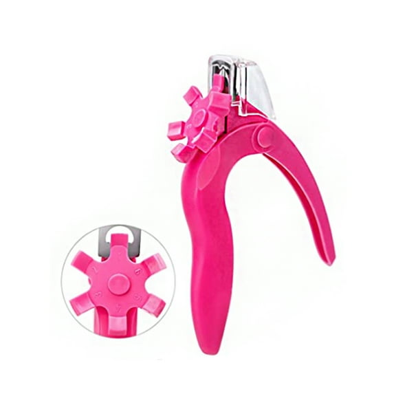 Dicasser Rose Red Adjustable Acrylic Nail Clipper, Stainless Steel Nail Trimmer, Nail Tip Cutter for False Nail Art Manicure