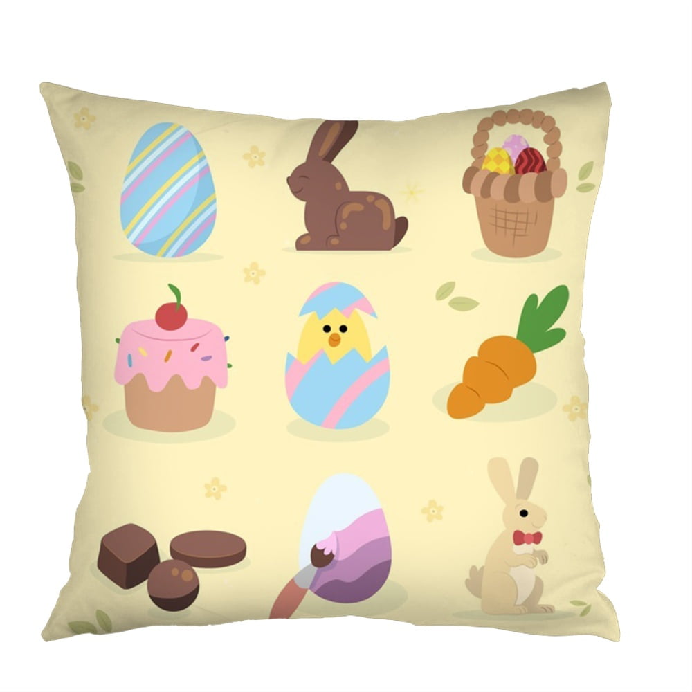 Dicasser Spring Easter Pillow Covers 18x18 Set of 1, Rabbit Bunny