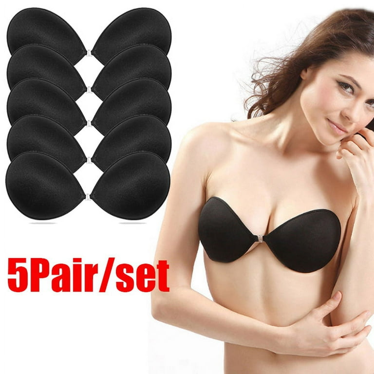 Dicasser Strapless Sticky Push Up Bra Backless Adhesive Invisible, 5 Pairs