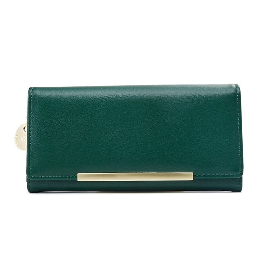 Dicasser Wallets for Women Long Credit Card Holder Minimalist Coin Purse Large Capacity Clutch Handbag Wallet for Girls Ladies(Green)