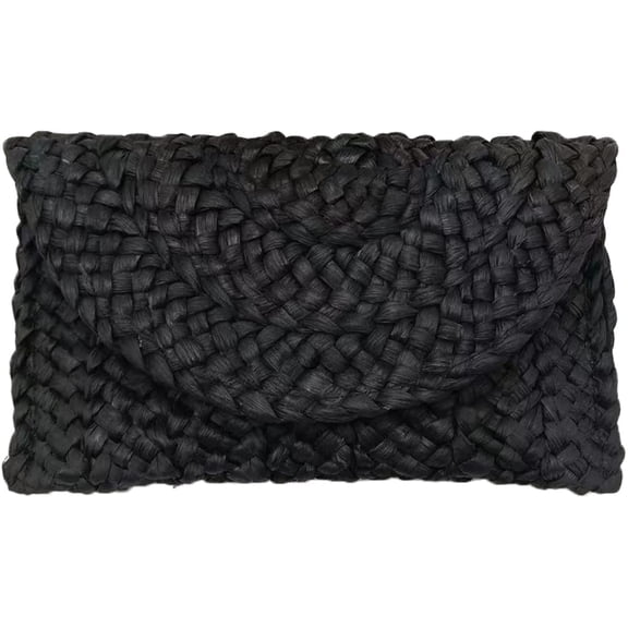 Dicasser Women’s Straw Evening Clutch Purse Summer Beach Handbag Straw Woven Envelope Bag Woven Clutch Purses Beach Handbags Wallets