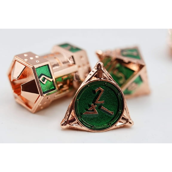 Foam Brain Games Poly Dice Set - Emerald Meteor Shower (7) New