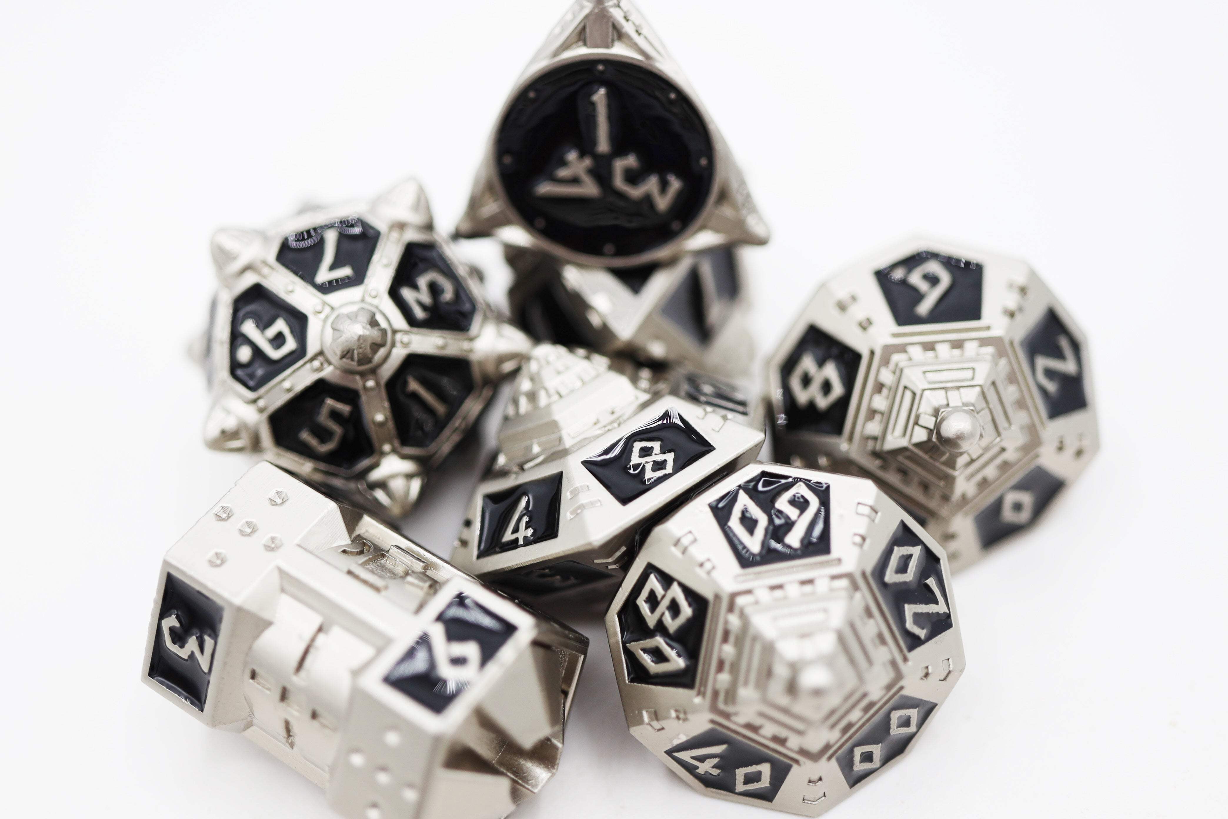 Foam Brain Games Poly Dice Set - Onyx Ethers (7) New
