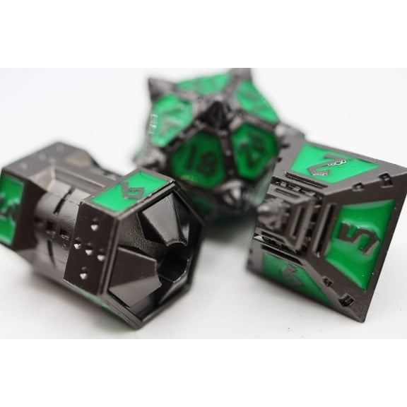 Foam Brain Games Poly Dice Set - Radioactive Rocket (7) New